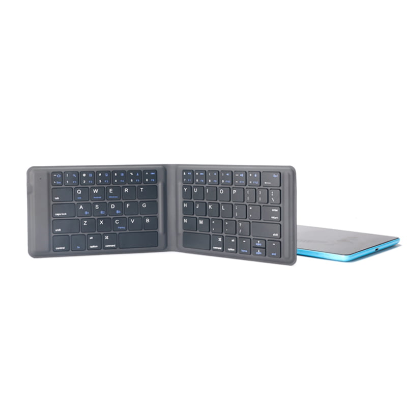 Portable Foldable 65 Keys Bluetooth Keyboard Ultra-thin Leather Coated Computer Laptop Rechargeable Multi-Function Wireless Keyboard